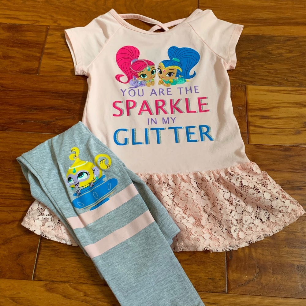 Girls Shimmer and Shine t-shirt and legging set.
